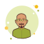 Mann mit den Schnurrbärten und Bart im grünen Kurzschluss icon