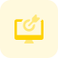 Work aimed at desktop computer isolated on a white background icon