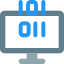 Binary computer programming with one and zero numericals icon