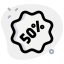 Huge discount coupon stickers in shopping malls icon