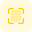 Finger biometric feature on portable digital devices icon