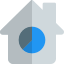 Real estate price of modern houses displayed in a pie chart icon