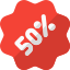 Huge discount coupon stickers in shopping malls icon