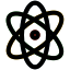 Science class with nucleus and atoms revolving around it icon