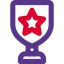 Defence department trophy with shield shape and star icon