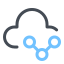 Simbolo di condivisione del cloud icon