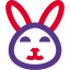 Happy smiling rabbit face with eyes closed emoji icon