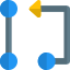 Algorithm diagram from one node to another node pathway icon