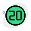 Twenty km per hour speed limit set to third lane icon