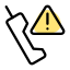Exclamation mark triangular error notification on old phone icon