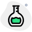 Oval shaped erlenmeyer with label stick to the bottle icon