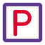 Parking sign for the hotel car park icon
