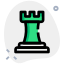 Chess castle piece isolated on a white background icon