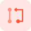 Algorithm diagram from one node to another node pathway icon