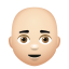 Bald Man Light Skin Tone icon