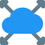 Cloud computing system with direction in all four corners icon