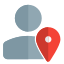 Location classic user profile isolated on a white background icon