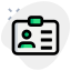 Employee identity card authentication with photo profile icon