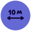 Distance of about ten kilometers range on a road signal icon