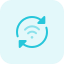 Wireless internet connectivity with application update icon