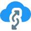 Cloud uplink and downlink data transfer online on web server icon