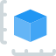 Dimension of xy plot of a cubic shape material icon