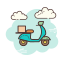 오토바이 배달 단일 상자 icon