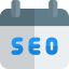 Seo work agenda schedule on a calendar icon