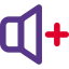 Increasing the volume of a music playback with the plus Logo icon