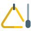 Triangle music instrument with a drumstick layout icon