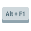 tecla alt-más-f1 icon