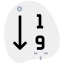 Reorder and sort number in ascending order icon