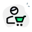 Buying a grocery item online on e-commerce website icon