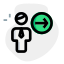 Businessman with a right direction arrow indication icon