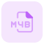 M4B files contain audio books and the file format supports chapters and bookmarking icon
