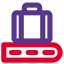 Claiming a lost baggage from a conveyor belt system icon
