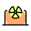 Activity monitoring with nuclear station on a laptop icon