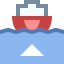 Barco deixando o porto icon