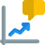 Inconsistence salas graph shared with company isolated on a white background icon