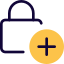 Add an authentication security protection Isolated only white background icon