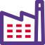 Large scale factory with automation facility layout icon