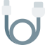Phone charging cable isolated on a white background icon