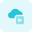Online cloud connected video archive isolated on white background icon