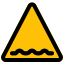 Warning for rough road ahead with several bumps icon