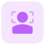 Face recognition in social media new technology system icon