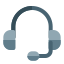 Professional headphones for telecalling another chat support device icon