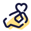 Hand-haltendes-Herz icon