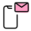 Email and message notification on smartphone with envelope icon