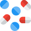 Collection of different size of medicines and capsule icon