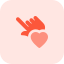 Multi touch display with heart shape isolated on a white background icon